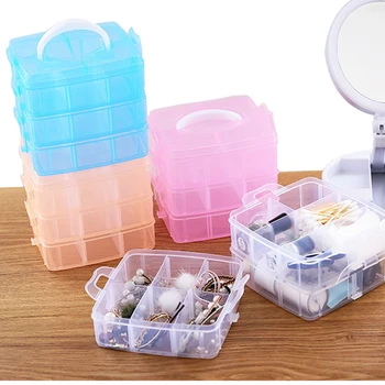 XUNZHE Multi-cuadrícula Ajustable Cajas de Almacenamiento de plástico del Hogar portátil de la caja de Maquillaje de Almacenamiento Pequeño supermercado de la caja de Caja de Joyería, caja de herramientas