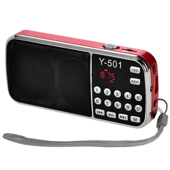 Y-501 Digital Portátil o pantalla LCD Digital de Radio FM Altavoz USB Reproductor de Música Mp3