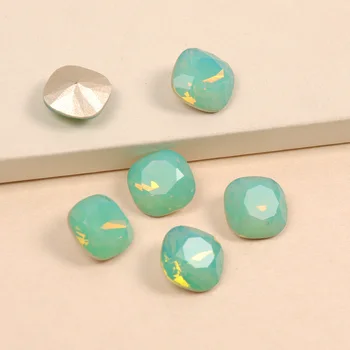 YANRUO 4470 K9 Brillo de Vidrio Imitación de diamantes de Corte Cushion Forma Pacific Opal Color de Uñas de Piedra en 3D para la fabricación de Joyas de Perlas de Uñas de Arte de Gemas