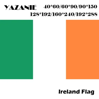 YAZANIE 60*90cm/90*150cm/120*180 cm/160*240cm Irlanda Bandera Irlandesa de Doble cara Nacional de la Bandera del País al aire libre Algodón Deportes Banderas