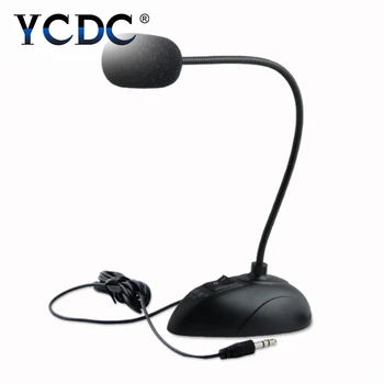 YCDC Soporte Flexible Mini Estudio del Habla de Micrófono conector de 3,5 mm de Micrófono de cuello de ganso con Cable de Micrófono para Ordenador PC Portátil