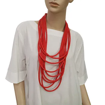 YD&YDBZ Multi Color de Silicona Suave de la Cuerda Collar Largo Para Mujeres Únicas Multi-capa de Material de Cuero de los Collares de Fiesta Accesorios 969
