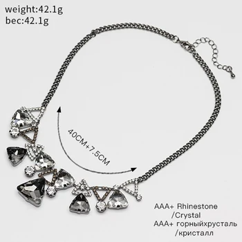 YFJEWE Clásico Negro+Blanco Nupcial conjuntos de Joyas para las Mujeres de Plata de Color de diamantes de imitación Collar aretes Conjuntos de Joyería de la Boda N386