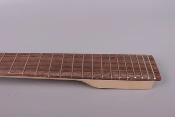 Yinfente guitarra eléctrica cuello de reemplazo de 24 trastes de Pádel de la cabeza de arce, diapasón de palo de rosa 24.75
