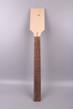 Yinfente guitarra eléctrica cuello de reemplazo de 24 trastes de Pádel de la cabeza de arce, diapasón de palo de rosa 24.75