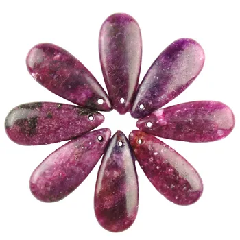 Yuteng 3Pcs/Set Purple Lepidolite de Lágrima Colgante Conjunto De Joyería de Moda Femenina Regalos 50x20x6mm-35x15x6mm ll8271 6173