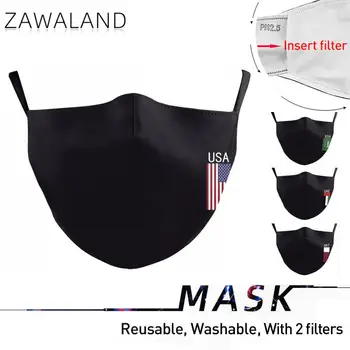 Zawaland Adulto Máscaras Negras EMIRATOS árabes unidos, estados UNIDOS QAT KSA Bandera Máscaras Reutilizables de Tela en la Boca de la Cara de Máscara Contra Máscara con Filtro de Polvo Lavable Boca Cap