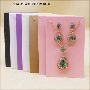 Zerong 50pc+50oppbag de papel de colores de la joyería conjunto de paquete de Tarjetas de gran collar pendiente pendatn de visualización de la etiqueta de la tarjeta de tarjeta rosa