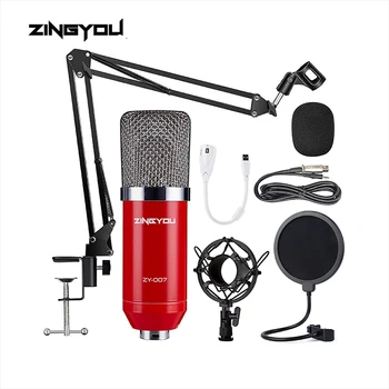 ZINGYOU Original Micrófono de Condensador de Alta Fidelidad de la Grabación de la Voz de Kit de Micrófono para el Ordenador Podast Juego Charlando Mic 007