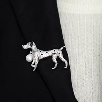Zlxgirl marca de lujo de rodio de plata de color cúbicos circón perro de animal broches de joyería de los hombres regalos de parte de Chorro de Esmalte hiyab accesorio 79694