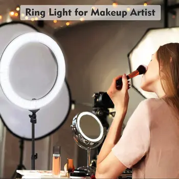 Zomei 18 pulgadas Regulable Fotográfico de Iluminación de Estudio de Vídeo Anillo de Luz LED 3200-5600K para el teléfono Inteligente de Maquillaje Selfie de la lámpara de Youtube