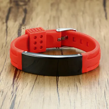 ZORCVENS 2020 Nuevo de la Moda de encargo Roja de la Goma de Silicona Pulseras para Hombres de Acero Inoxidable Negro de la IDENTIFICACIÓN del Nombre del Grifo Marcas de relojes de Pulsera