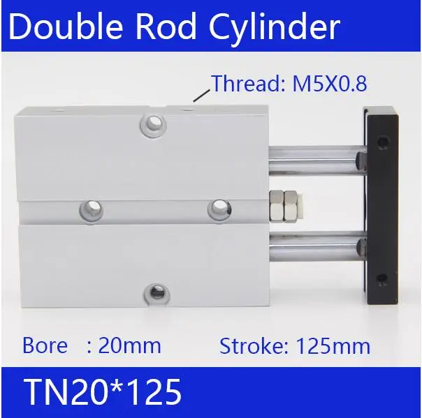 TN20*125 envío Libre de 20mm de Diámetro 125mm Golpe de Aire Compacta Cilindros TN20X125-S de Doble Acción de Aire Cilindro Neumático 0