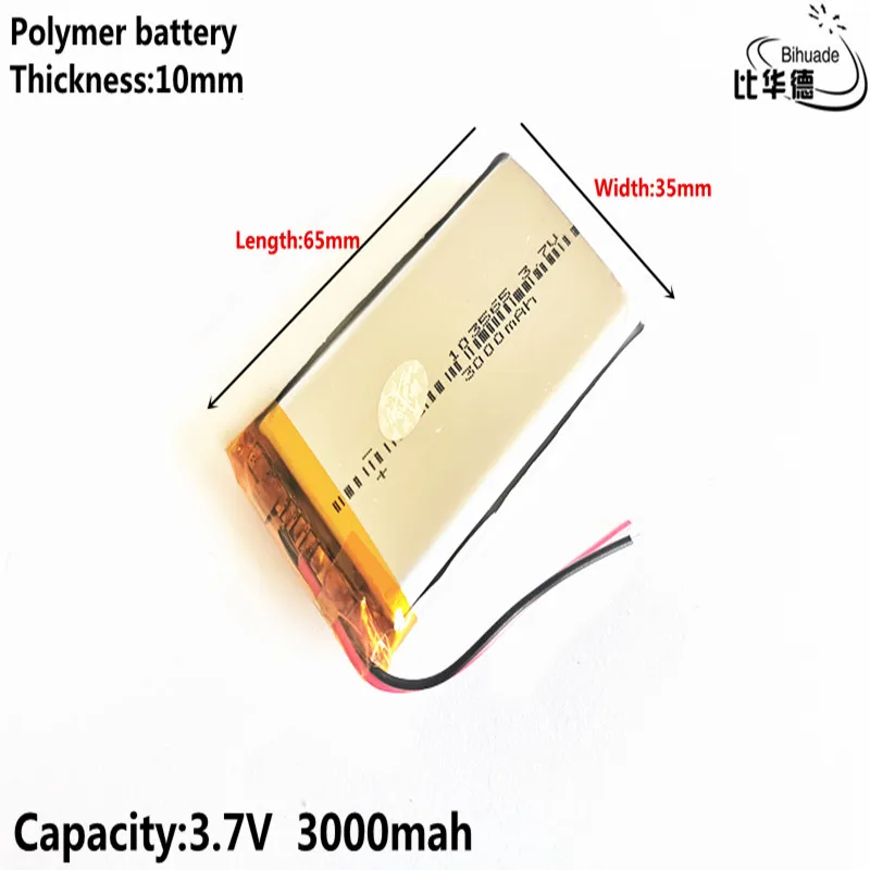 Buen Qulity Litro de energía de la batería 3.7 V,3000mAH 103565 de Polímero de litio ion / Li-ion batería para tablet pc de BANCO,GPS,mp3,mp4 0