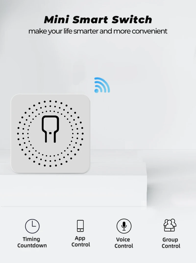 5PCS 16A Mini Smart Wifi BRICOLAJE Switch Soporta 2 Forma de Control Inteligente de la Casa Universal Interruptor Funciona Con Alexa principal de Google 0