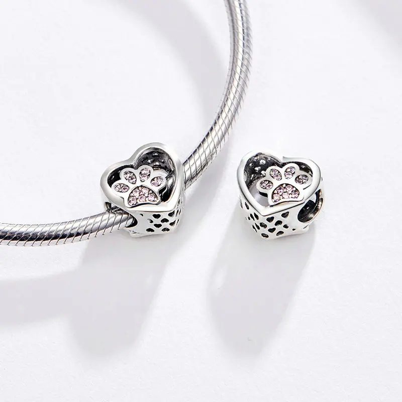 CodeMonkey Real 925 Strerling Corazón de Plata Perlas de Ajuste Original Diseño de la Pulsera del Amor del Corazón de los Encantos Granos DIY de la Joyería 0