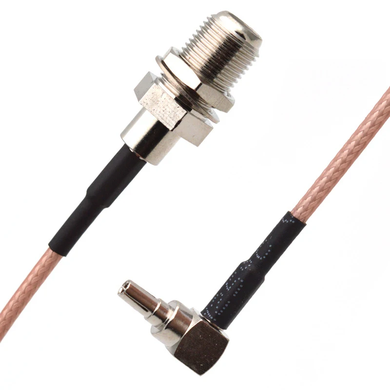 10 Piezas de RF Conector F para CRC9 Cable F Hembra a CRC9 Rightangle RG316 Cable Flexible de 15 cm 0