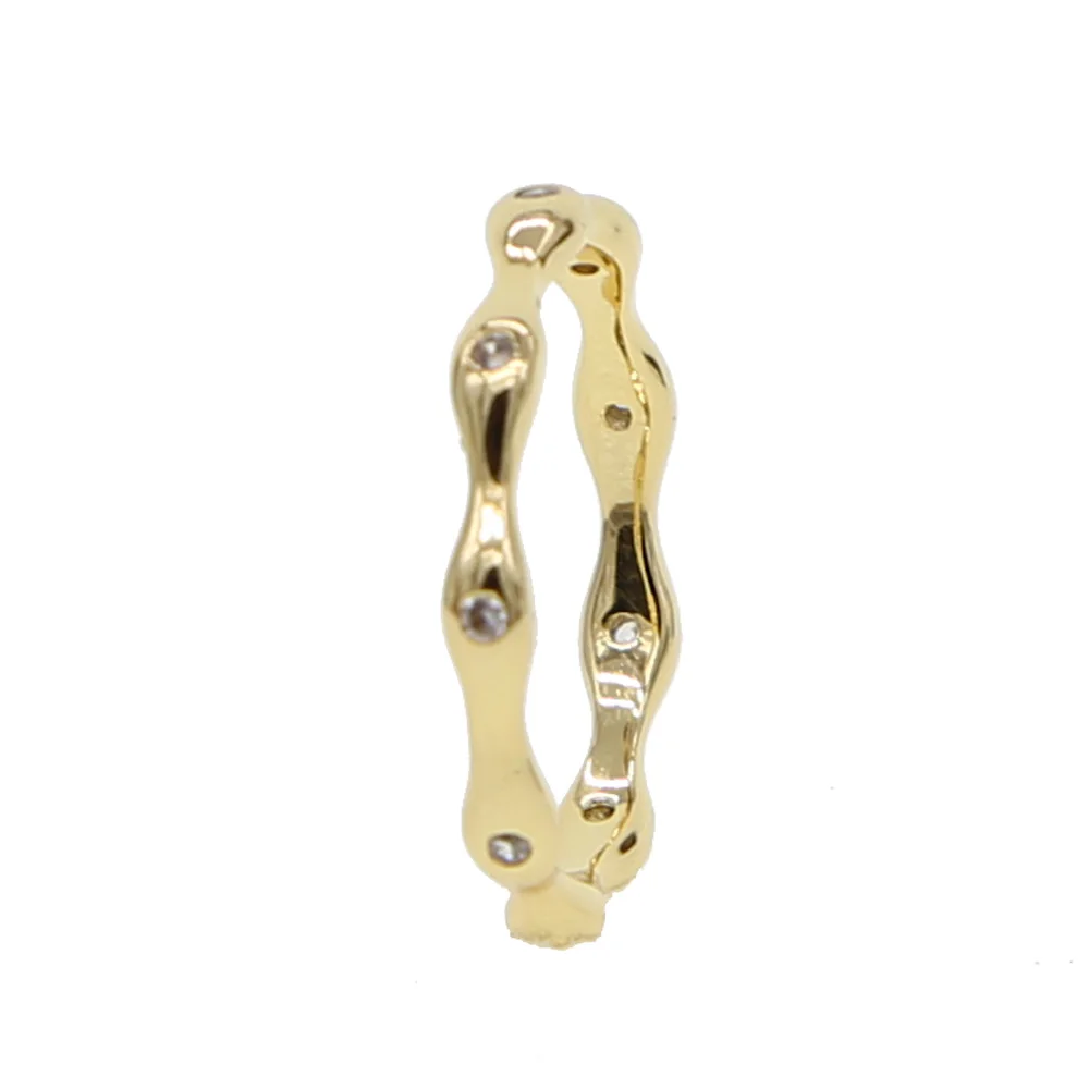 De color oro pavimentado zirconia Mal de Ojo Cubic Zirconia Anillo de las Mujeres de las Niñas Hamsa JewelryRose Color Oro 0