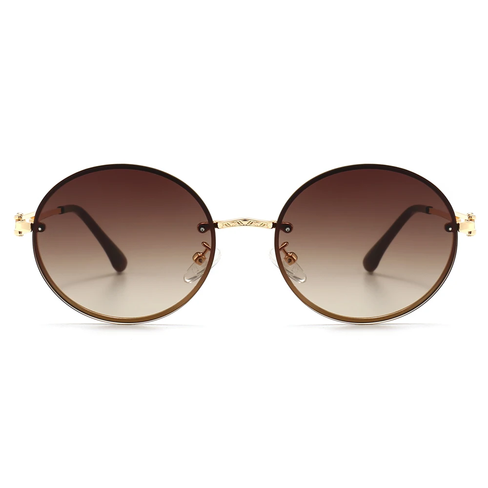 Peekaboo mens ovalada gafas de sol de las mujeres retro marrón ronda de gafas de sol de marco de metal uv400 regalos masculina de estilo de verano accesorios 0