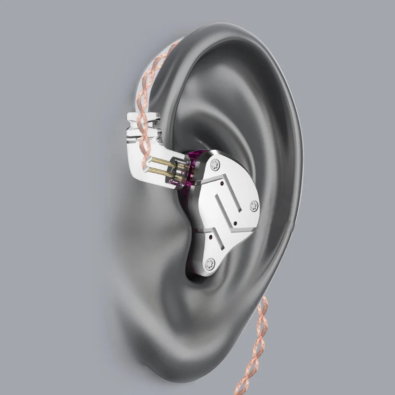 KZ ZSN Metal Headphones1DD+1BA Armadura de Doble Controlador Auriculares Desmontables En el Oído de los Monitores aísla del Ruido de alta fidelidad de la Música de los Deportes de Auriculares 0