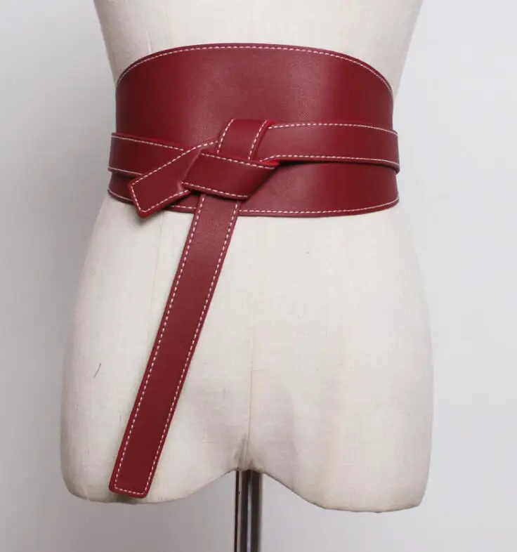 Las mujeres de la pista de cuero de la pu Cummerbunds femenino Vestido de Corsé de Cintura Cinturones de decoración cinturón ancho R1854 0