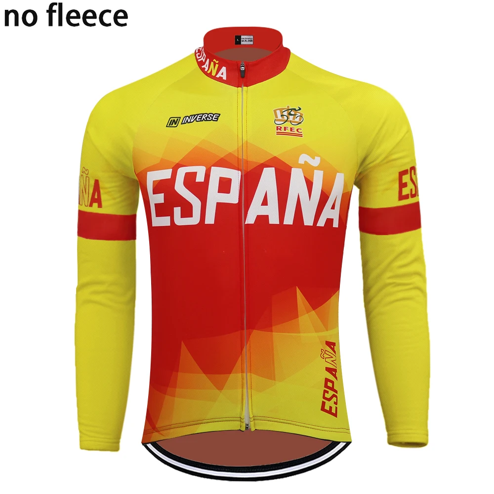 La NUEVA españa de Ciclismo Jersey de manga Larga polar de invierno y primavera no polar Espana ropa ciclismo bicicleta mtb jersey ropa ciclismo 0