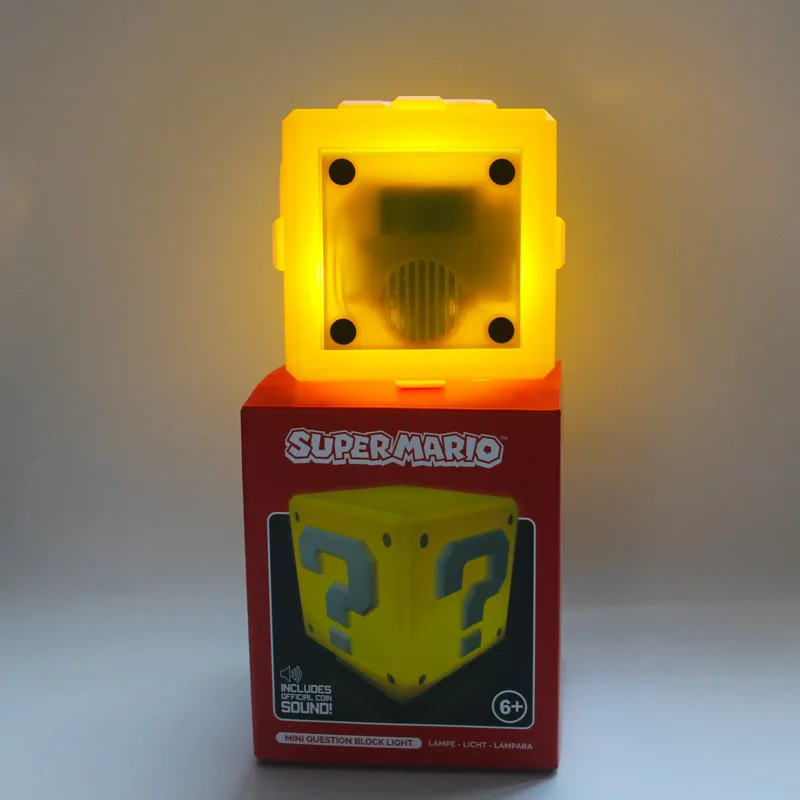 Super Mario LED signo de Interrogación Luz de la Noche Sonido Recargable Juego de Cubo Casa de la Decoración de la Lámpara de la Mesita de los Niños de Regalo con la Música de LED 0