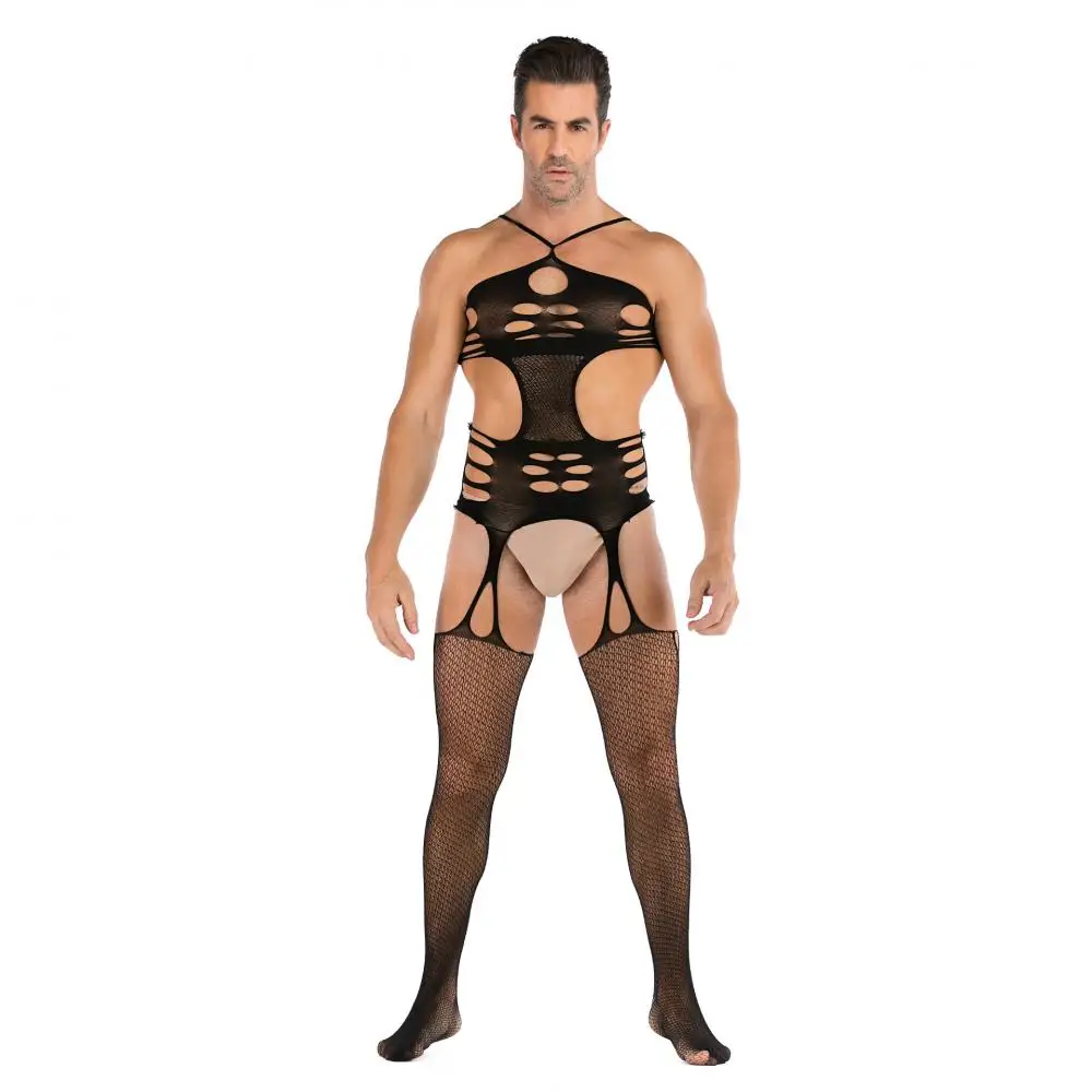 Hombres Sexy Body de Lencería Ropa interior de Rejilla Bodystocking para el Gay Erótico Trajes de Pantys de Malla Traje de Medias Sexy de Siembra 0