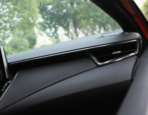1Set Coche de Fibra de Carbono Interior de Estilo de Aire de Ventilación de la Cubierta de Salida del Marco embellecedor ABS apto para Toyota NEW Corolla 2020 0