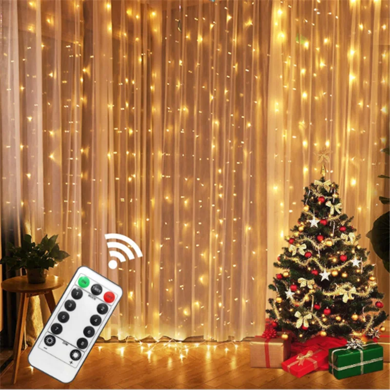 Para la Familia de la Decoración de la Navidad USB Cortina de Hadas de la Luz de la Cadena de Decoración LED de la Boda Decoración de Navidad Corona de fuentes del Partido 0