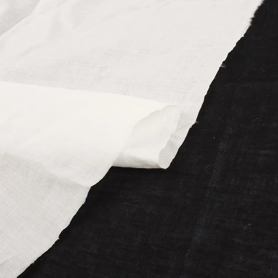Puro algodón forro de tela de peso ligero blando y delgado del color sólido de algodón peinado material blanco negro por el patio 0