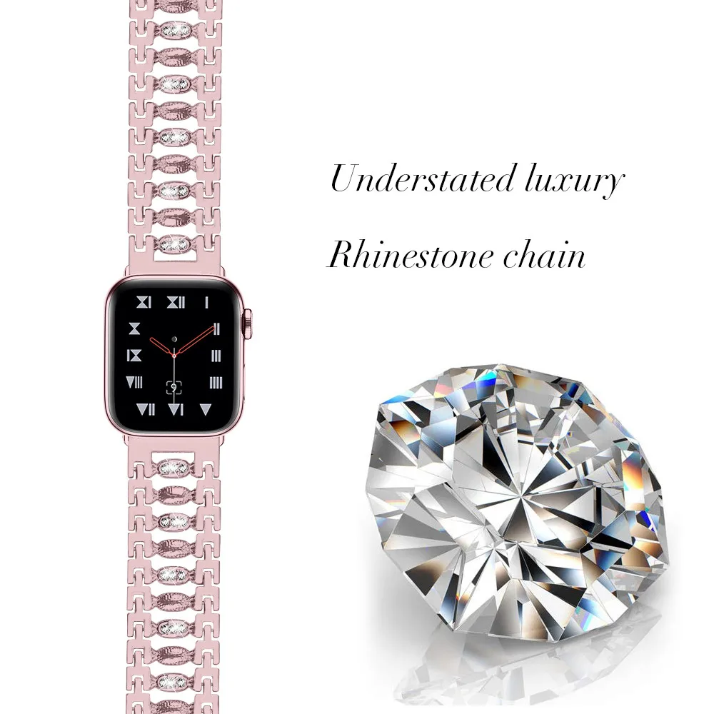 Nuevo Diseño de las Mujeres del Diamante del Metal de la Pulsera para el Apple Watch SE de Banda de la Serie 6 5 4 3 2 Correa de Muñeca para el iWatch de 40 mm, de 44 mm 38 mm 42 mm de Correa 0