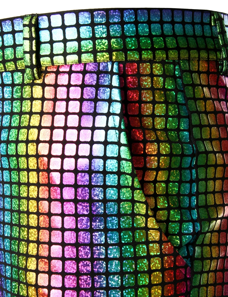 Arco iris de la tela Escocesa de Lentejuelas Brillo Pantalones de los Hombres de los años 70 Discoteca Partido Bailarina Cantante Pantalones para Hombre Discoteca DJ de la Etapa de Baile Pantalones Hombre 3XL 0