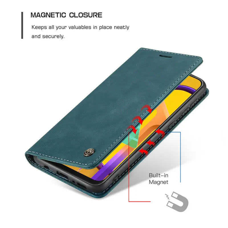 Para Samsung M21 Flip Case para Samsung M 21 S de Lujo de la Cubierta de Cuero 360 Proteger para Samsung Galaxy M21s Caso SM-M215 Caso de Cartera de Coque 0