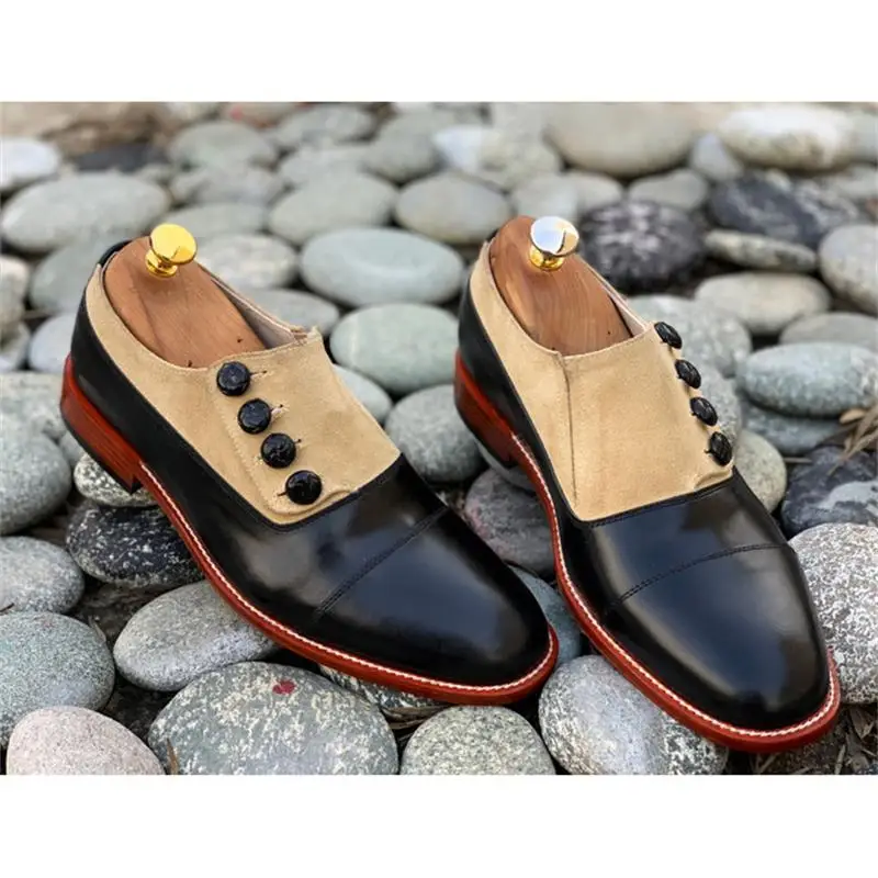 De alta Calidad de los Nuevos Hombres de la Moda de Cuero de la Pu con Hebilla de Negocio de Zapatos Vintage Casual Clásico monje de la correa de los Zapatos Zapatos De Hombre HG102 0