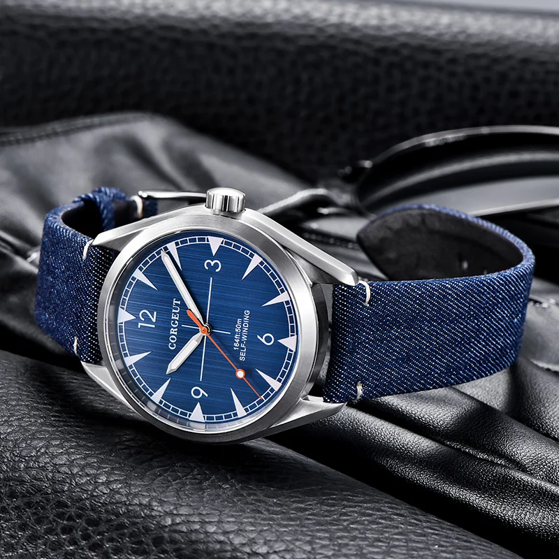 La parte superior de la marca Corgeut 41mm reloj de los hombres reloj miyota 8215 automático de lujo mecánico de acero, cristal de zafiro reloj 0