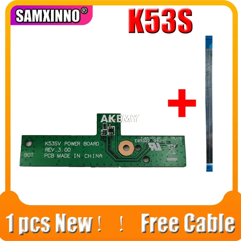 Cable libre de NUEVA Original Para Asus K53Sv A53S X53S K53S K53E K53SD K53SJ Botón de encendido de la Junta de la placa del Interruptor Con el cable 0