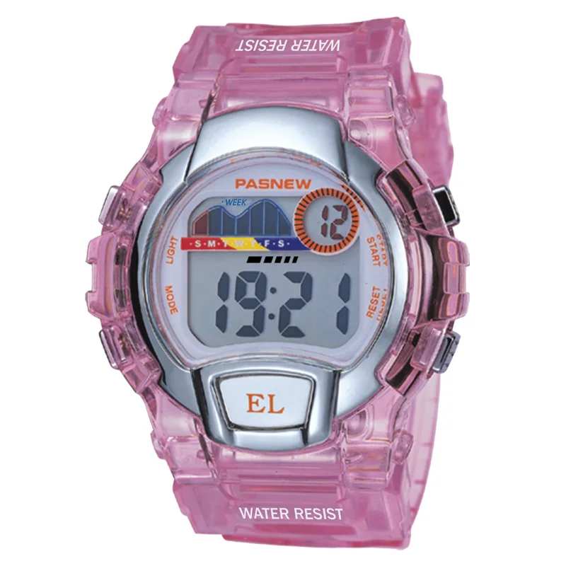 PASNEW los Niños Relojes de Plástico Transparente Reloj de Moda Niños Niñas Led Digital Reloj Impermeable de los Deportes de los Niños Relojes 0