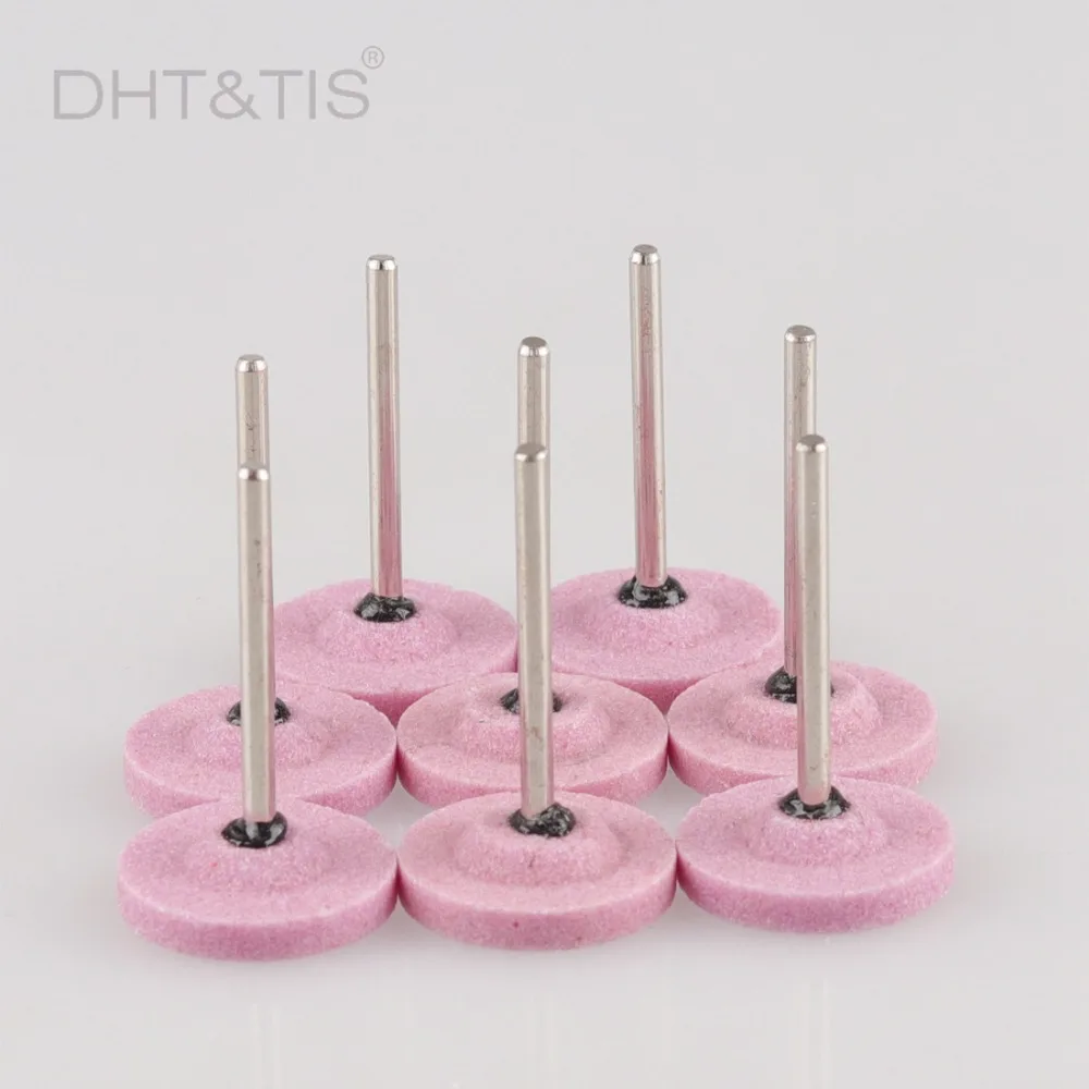 DHT&TIS 10pcs 1 pulgada(25 mm) T Tipo de Piedra Abrasiva Puntos Montados en la Molienda de Piedra de la Rebaba de 3 mm de Vástago Para Herramientas rotativas 0