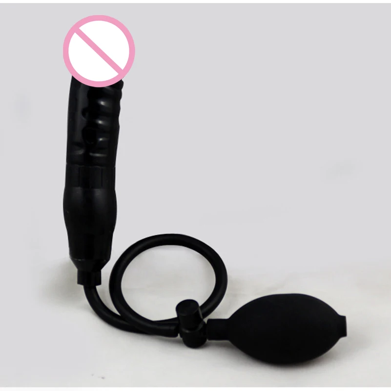 Candiway Negro Super Suave Inflable Consolador Realista de la Bomba Plug Anal Productos para Adultos de Adultos Juguetes de Placer Para las Mujeres los Hombres 1PC 0
