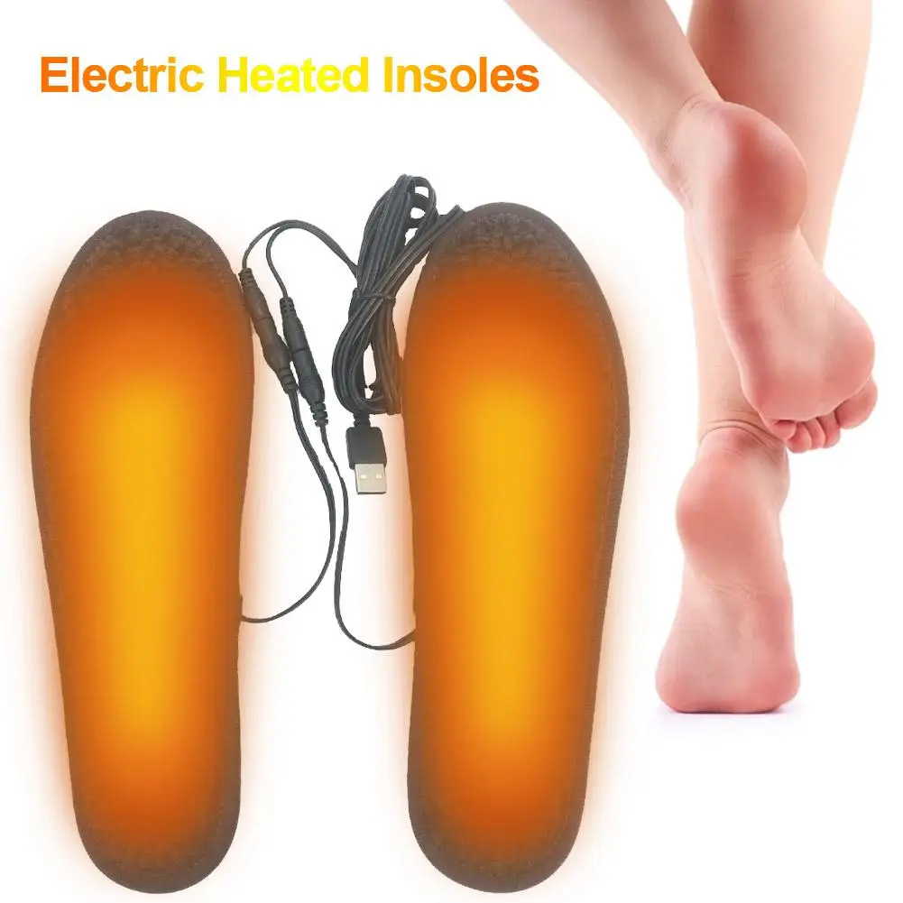 El Nuevo USB Climatizada Plantillas de Zapatos Bereber de Felpa Suave Lavable Para Calentador de Pies Climatizada Plantillas 0