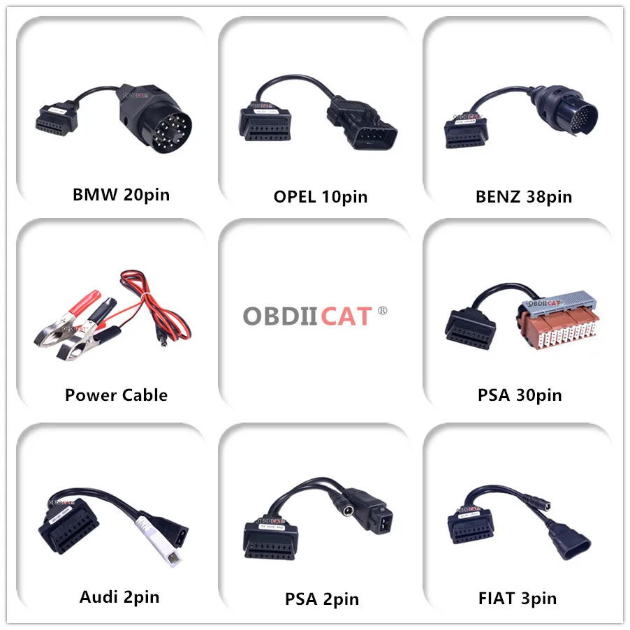 Promoción de OBDII OBD2 Conjunto Completo para 8 Coches Cables TCS Coche Cables de Diagnóstico del OBD Herramienta de análisis 8 Camiones de cables 0