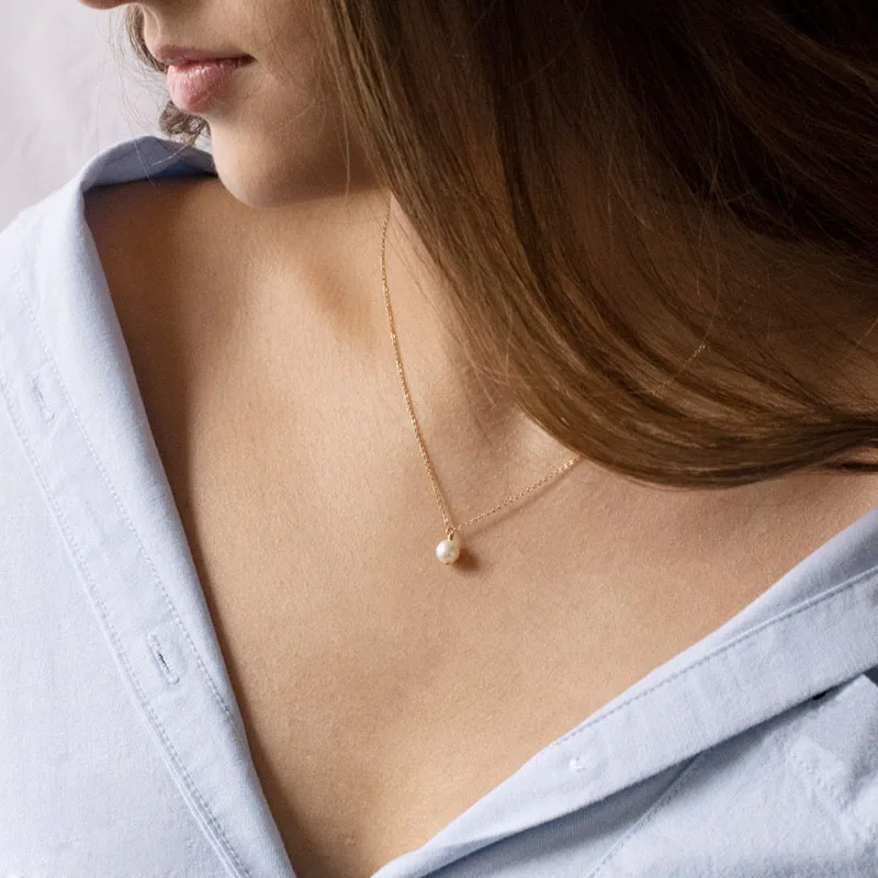 925 de Plata/de Oro Llena de la Perla del Collar de la Joyería hecha a Mano Gargantilla Colgantes Collier Femme Kolye Collares Collar para las Mujeres 0