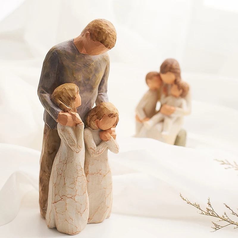 La pascua figuritas de decoración del hogar accesorios para la sala de estar moderna decoración de estilo Nórdico amor de la familia figura artesanías de regalo 0