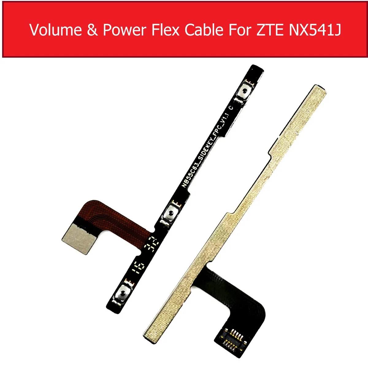 Genuino de encendido y de Volumen Flex Cable Para ZTE Nubia N1 NX541J Volumen y Potencia de la llave Lateral Interruptor de Botón Flex Ribbon Reemplazo de la Reparación 0
