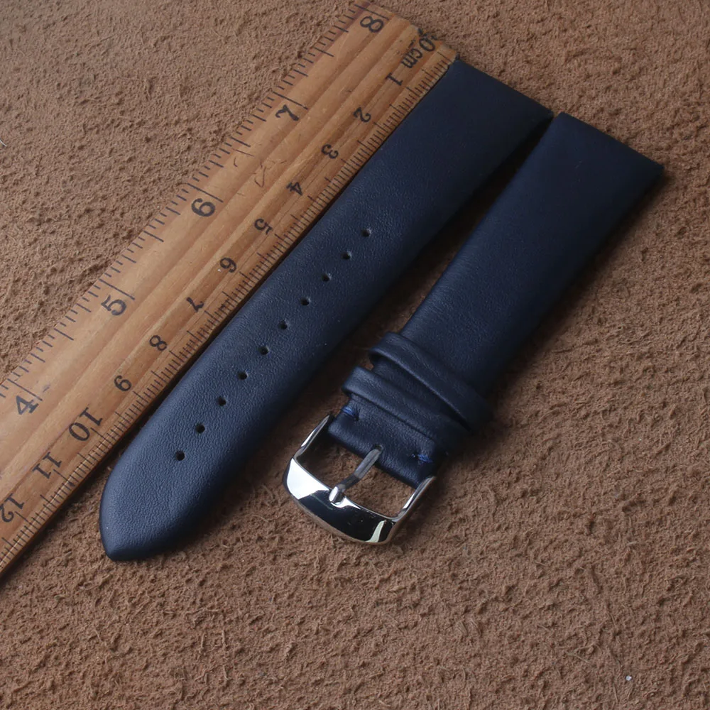 Nuevo Cuero Genuino Correa de reloj de los cinturones de 20mm 22mm Azul Oscuro de la Correa para AR1735|AR1736|AR1737 HOMBRES y MUJERES Relojes de Pulsera Suave accesorios 0