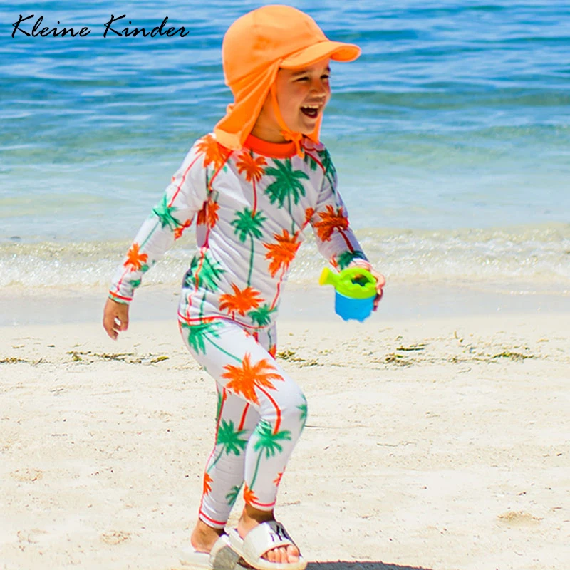 Trajes de baño de niños para los niños de cubierta completa UPF50+ mangas largas UV de protección de los niños del traje de baño de niño del traje de baño ropa de playa de surf traje 0