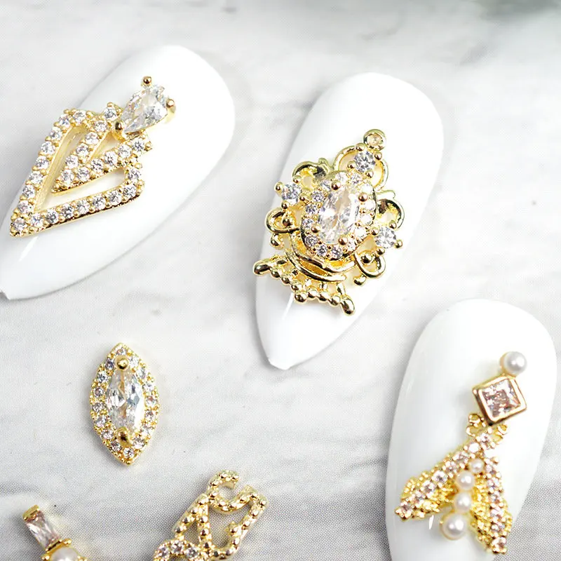 5pcs de lujo árbol de la cadena de 3D nail art circón joyas de uñas cristales de diamantes de imitación de uñas accesorios del arte del clavo de la decoración de uñas de los encantos 0