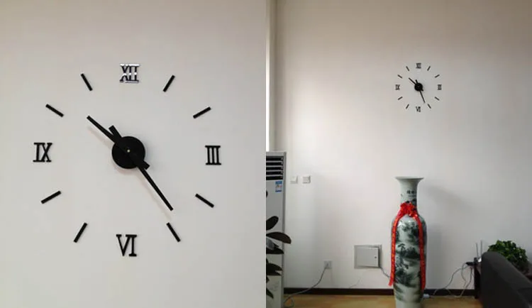 45X45cm Romano Numer 3D Reloj de Acrílico Espejo Digital Reloj de Pared De Salón de Diseño Moderno de BRICOLAJE, Decoración para el Hogar 0