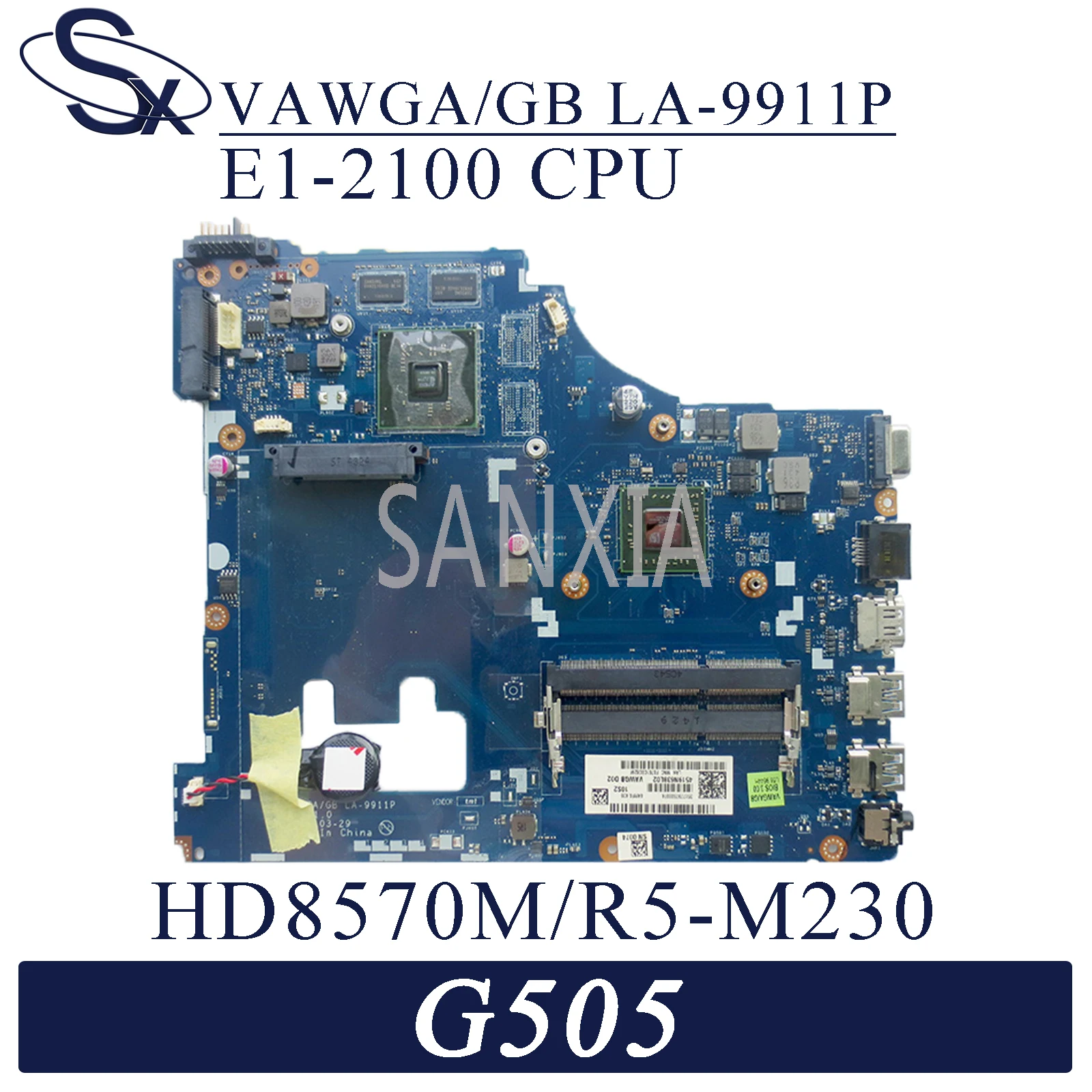 KEFU LA-9911P de la placa base del ordenador Portátil para Lenovo G505 original de la placa base AMD E1-2100 HD8570M/R5 M230 0